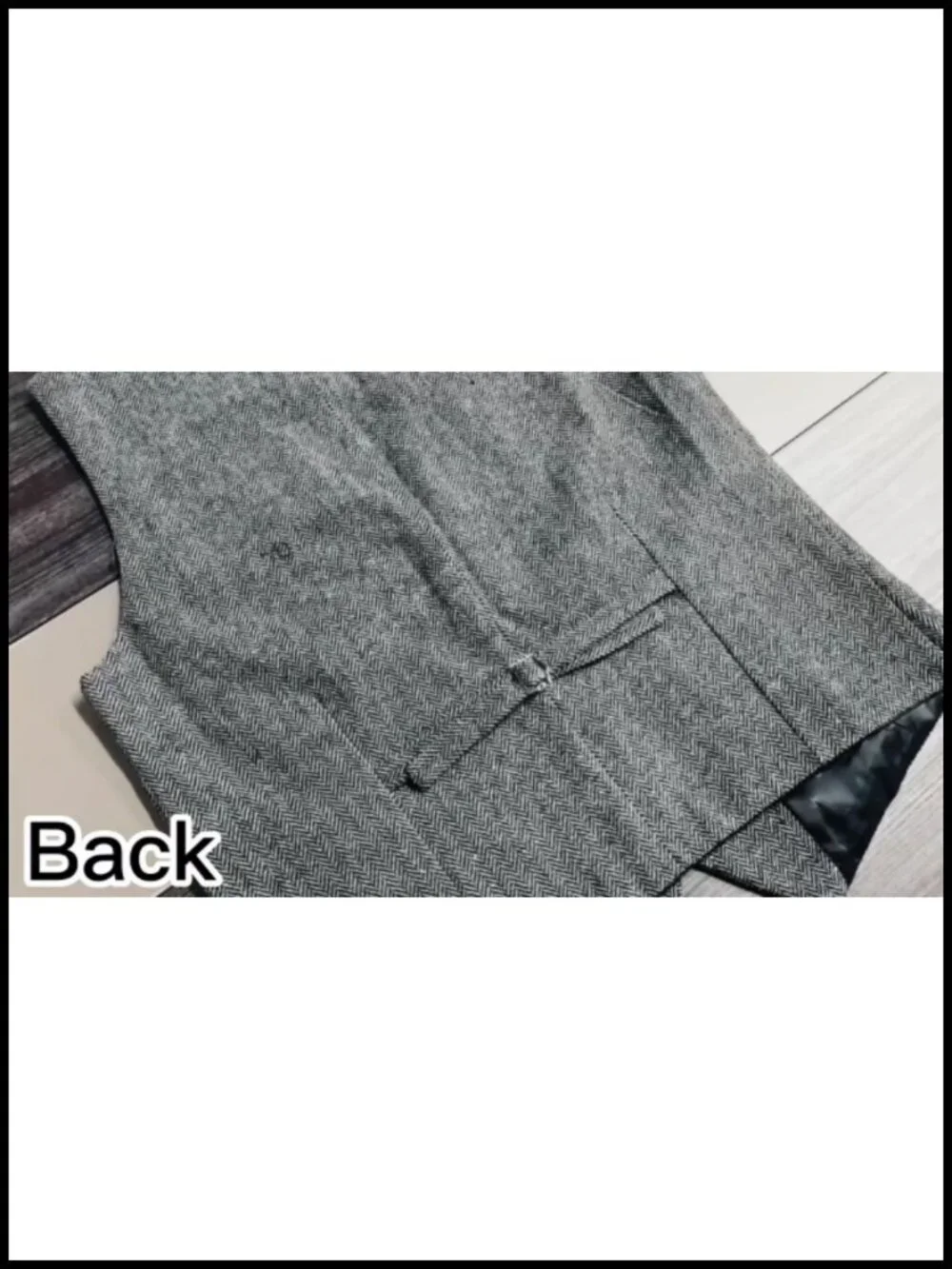 Men's Herringbone Tweed Wool Suit Vest Slim Fit Single Breasted Waistcoat
